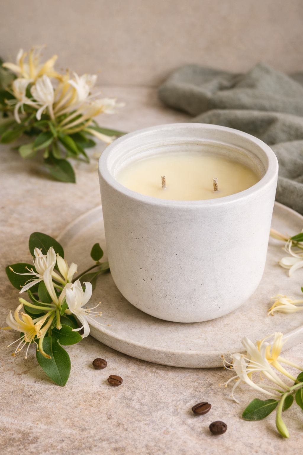 Dew : Japanese Honeysuckle - Concrete Candle Ritual